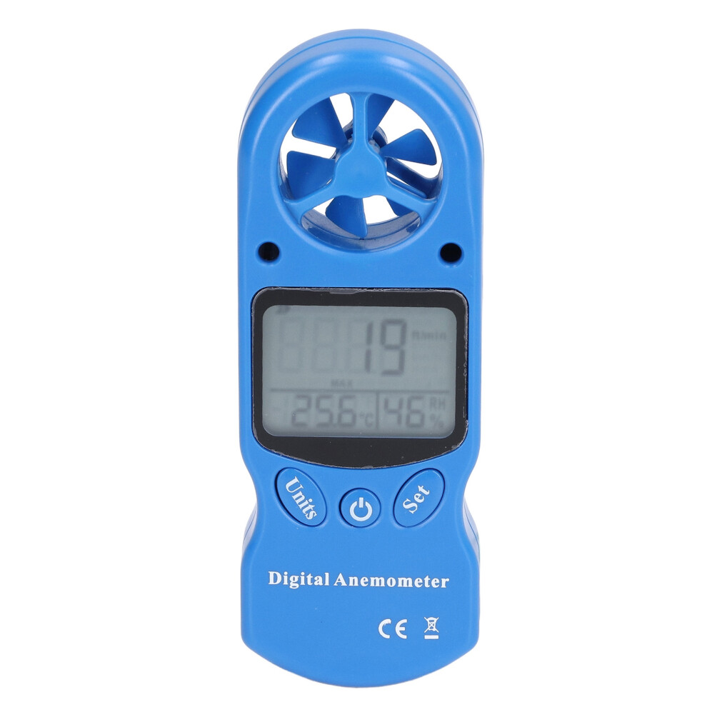 3V Digital Anemometer Multipurpose Handheld Wind Speed Meter Blue Temperature Wind Gauge 4951321869370