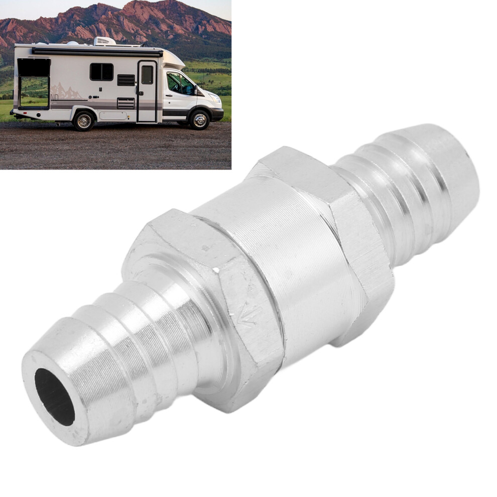 Non Return One Way Check Valve Aluminum Alloy Universal For Fuel Gasoline Oil Petrol Diesel Water14mm/0.55In 4021321869950