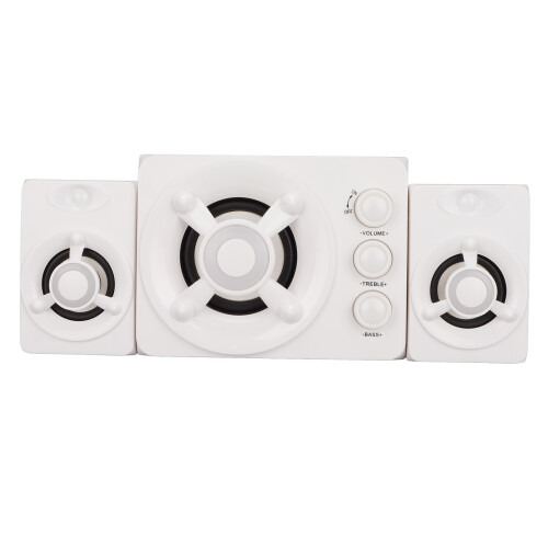 Enceinte 2.1 canaux alimentée par USB avec LED RVB blanche 1