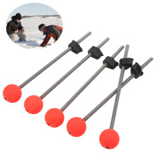 5PCS Mini Winter Ice Fishing Rod Top Tip Portable Outdoor Fishing Rod Red Ball Spring TipsM
