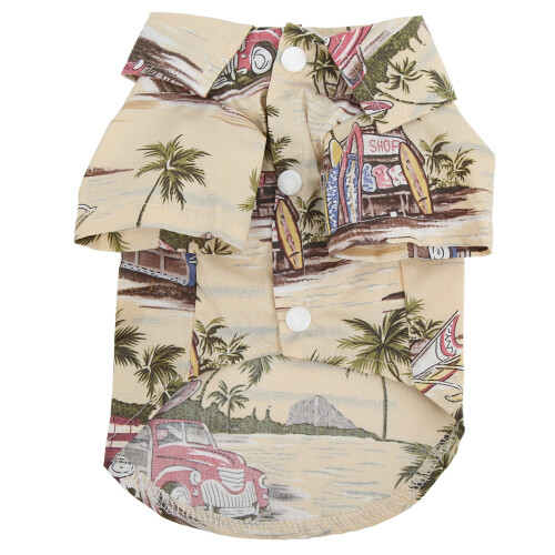 Camisas hawaianas para perros Algodón Estampado de coco Beige XL 1
