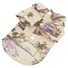 Camisas hawaianas para perros Algodón Estampado de coco Beige XL