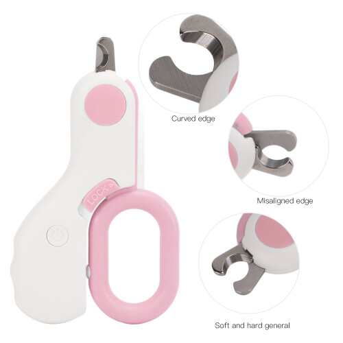 Mini coupe-ongles pro LED 10.5x6 cm rose 200mAh 2