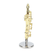 Dollhouse Saxophone Mini 1:6 Vivid Exquisite Miniature Musical Instruments with Base for Children Toy Decoration Gift