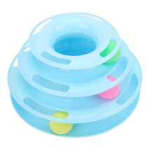 Cat Ball Towers Toys 3 Level Towers Tracks Roller Puzzle Toys for Kitty Cats Huning Chasing and ExercisingBlue