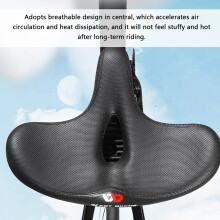 Sella da bici dal design forato ampia nera 280x210x75mm