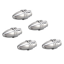 5 piezas de abrazadera de pala de aluminio con eje de 5,0 mm, plateado