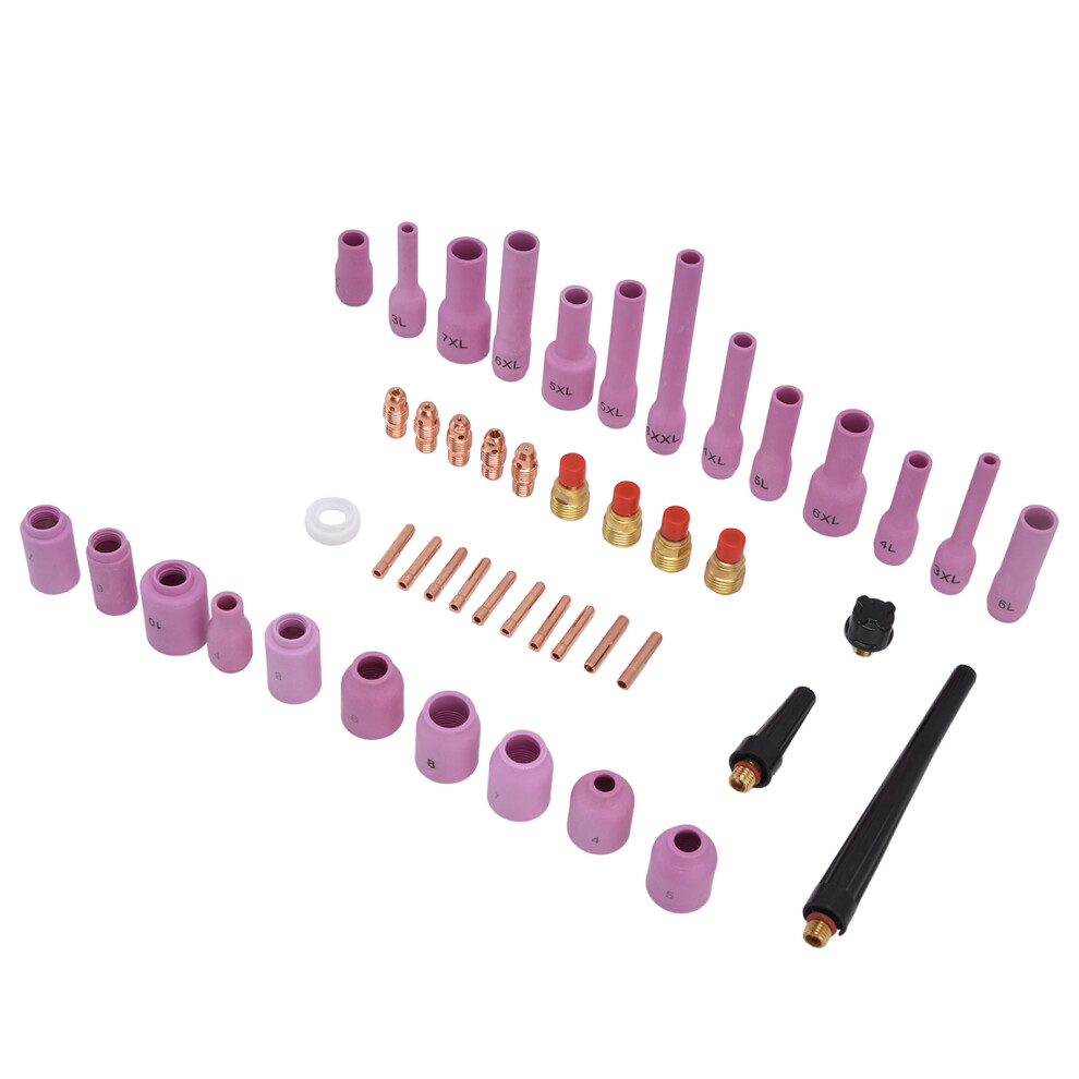 46Pcs Tig Gas Lens Kit Collet Body Assorted Size For Wp9/20/25 Tig Welding Torch Accessories 3181321882210