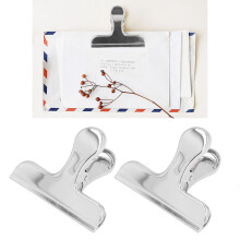 2 pezzi di clip Bulldog argento 7,6x6x3,6 cm robusti