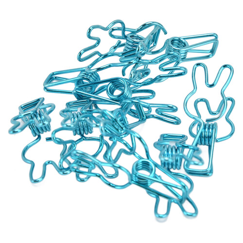 20 pezzi clip metalliche multiuso con molla robusta blu elettroplaccato 2