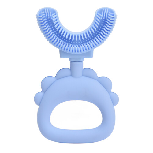 Brosse à dents bleue en forme de U 2-6/7-14 ans