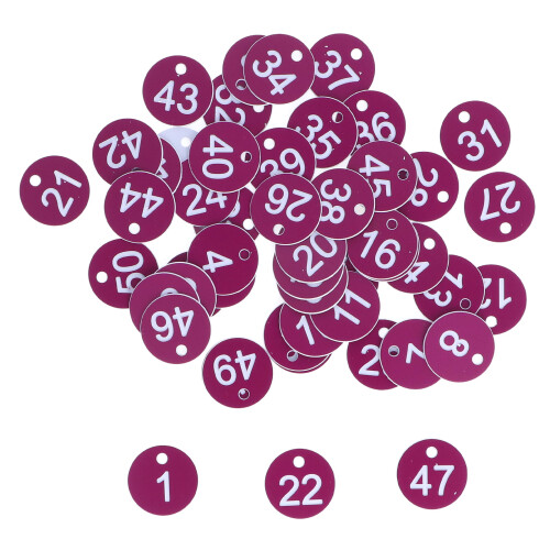 50 pezzi di etichette numerate 1-50 Beehive 3.6cm viola 1