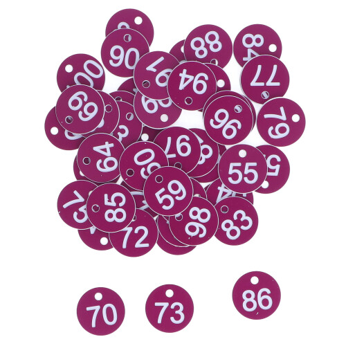 50 pezzi etichette numerate viola per arnie 3.6cm 1