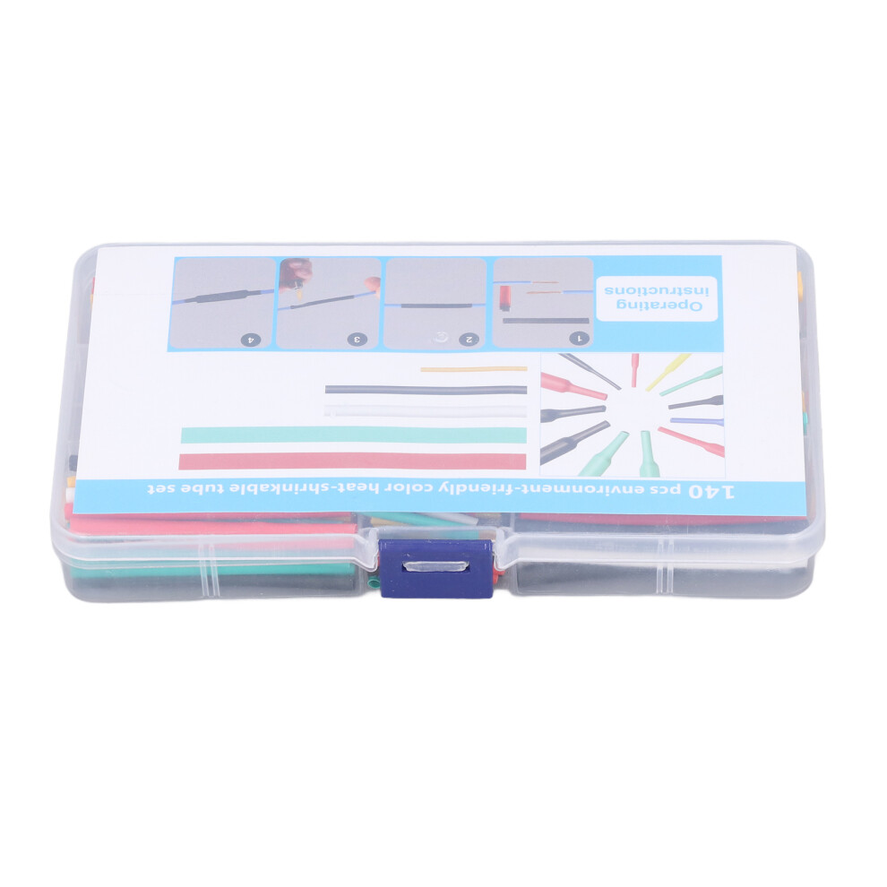 140Pcs Wire Wrap Assortment Kit Heat Shrink Tubing Diy Electrical Cable Insulation Sleeve 7901321885389