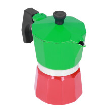 Caffettiera moka ottagonale 3-tazze 150ml alluminio 3-colori