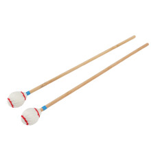 2 pièces de maillets en laine pour marimba, longueur 42 cm, blanc.