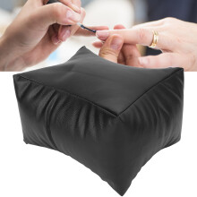 Cuscino per mano per nail art in PU, bracciolo in PU, altezza regolabile a 3 livelli, nero.