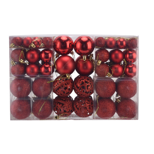 100 piezas rojas ABS 3/4/6cm bolas de Navidad irrompibles 1
