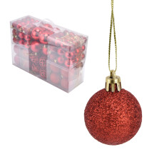 100 piezas rojas ABS 3/4/6cm bolas de Navidad irrompibles
