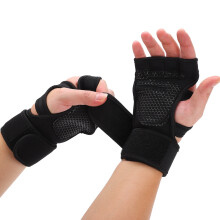 Gewichtheber-Handschuhe Fitness Gym Handflächenprotektor M Größe Schwarz