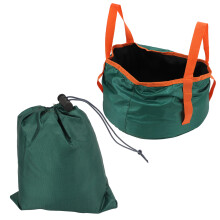 Camping Faltbarer Wasserbecher mit Griff, Leichtes Wascheimer 8L, Schwarz-Grün