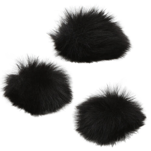 Paravento in pelliccia nero per microfono lavalier, 0,5 cm / 0,2 in 2