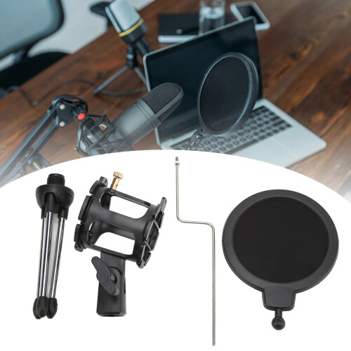 Kit di supporto pieghevole per filtro anti-pop del microfono, 8 cm / 9,8 cm 2