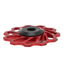Galet de dérailleur à roulement étanche 11 dents en alliage d'aluminium pour dérailleur arrière de vélo rouge