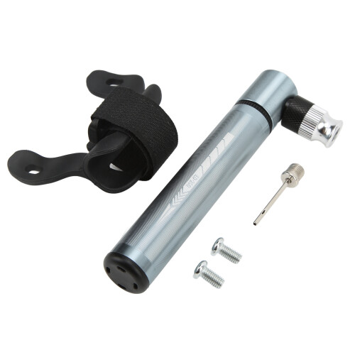 Mini pompe à vélo couleur titane, 12,8 cm, 0-120 psi 1