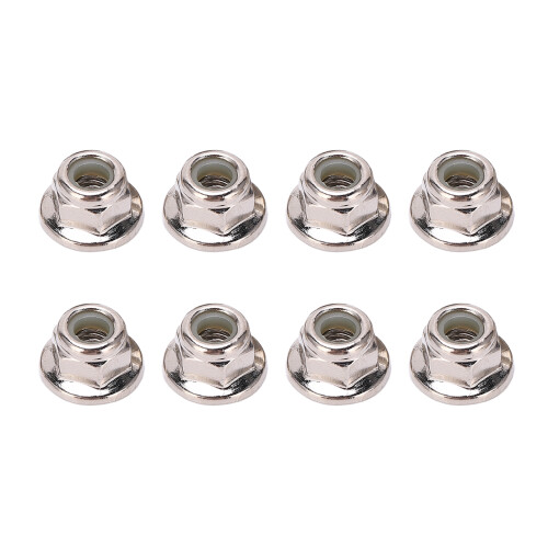 8 pièces d'écrous de roue anti-vol à bride M4 argentés 9mm/6mm/4mm 1
