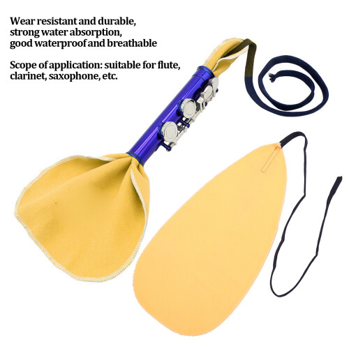 5 pièces de chiffon de nettoyage pour saxophone/clarinette, jaune 2