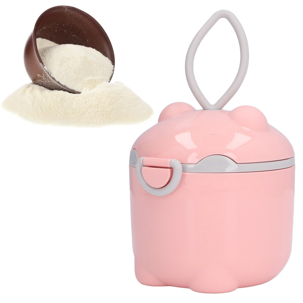 Baby Food Containers Large Safe Pp Material Sufficient Capacity Compact Portable Cute Style Powder Dispenser Pink
