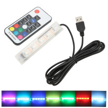 Micro 9.9x2.1x1.3cm USB lampada LED a colori nera