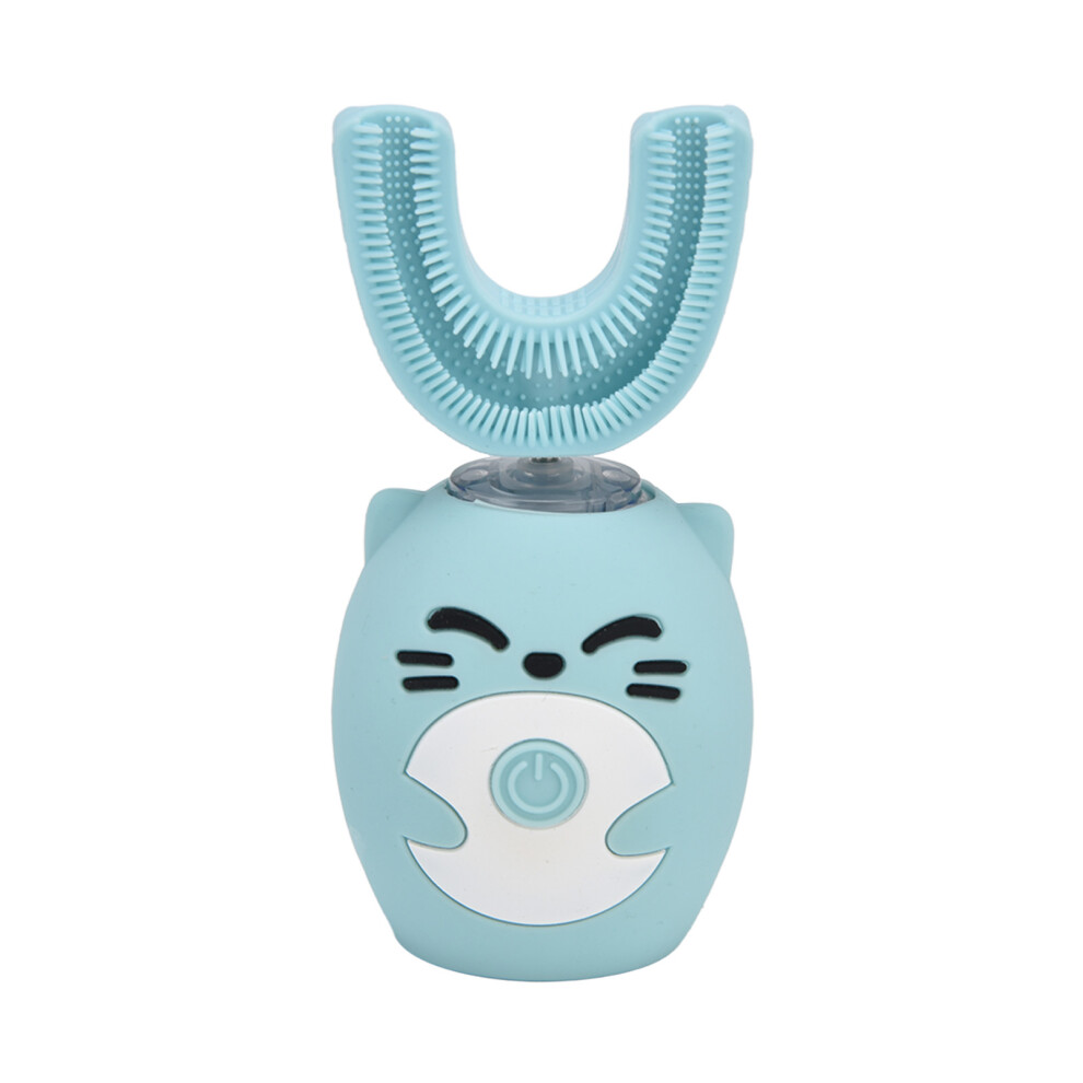 Kids Tooth Brush Cartoon Design USB Charging Food Grade Silicone Material Myst ToothbrushBlue-image-OPC-PHVV5JK-NEW