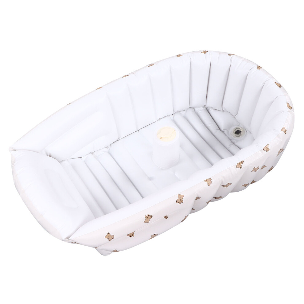Baby Inflatable Bathtub Home Cute Exquisite Pattern Travel Portable Infant Foldable Bath TubBear Pattern