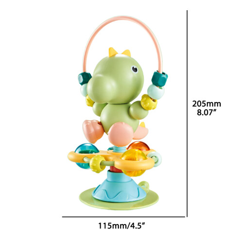 Hochet pour bébé avec ventouses, 0-3 ans, dinosaure