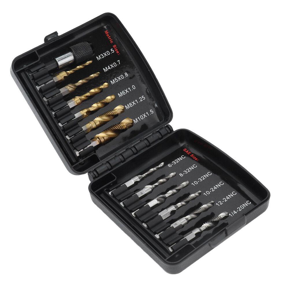 Combined Tap Drill Bit Set Hss Metric Ti Plated System Pure Fast Change Adapter 1/4In 6911321903045