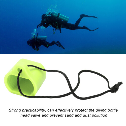 Copri-valvola per bombola da immersione in gomma fluorescente gialla 2