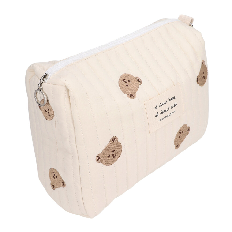 Multifunctional Portable Stroller Baby Diaper Bag Cute Pattern Nappy Diaper Storage BagBear Embroidery