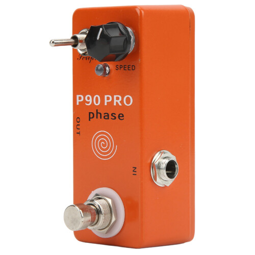 Pedal de phaser metálico Phase Effect naranja con perilla de 9V 1