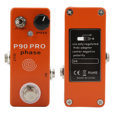 Pedal de phaser metálico Phase Effect naranja con perilla de 9V