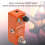 Pedal de phaser metálico Phase Effect naranja con perilla de 9V 9