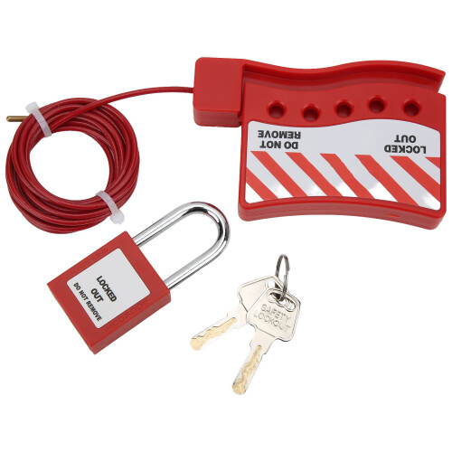 Verrouillage par câble 3,0 mm  2,0 m, cadenas de 38 mm, argent 1