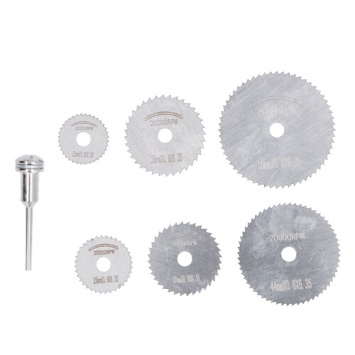 Ensemble de 7 disques de scie miniatures - acier rapide, 22-50 mm 1
