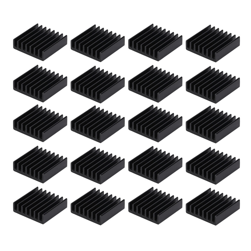 20Pcs Heat Sinks Mini Aluminum Electronic Component Heatsinks For Pc Chips Ic Power Supplies Electrical Equipmentwith Adhesive Black 6911321908910