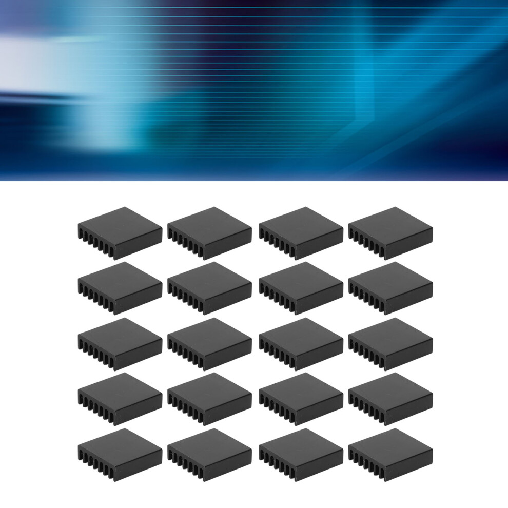 20Pcs Heat Sinks Mini Aluminum Electronic Component Heatsinks For Pc Chips Ic Power Supplies Electrical Equipmentwithout Adhesive Black 4081321908844