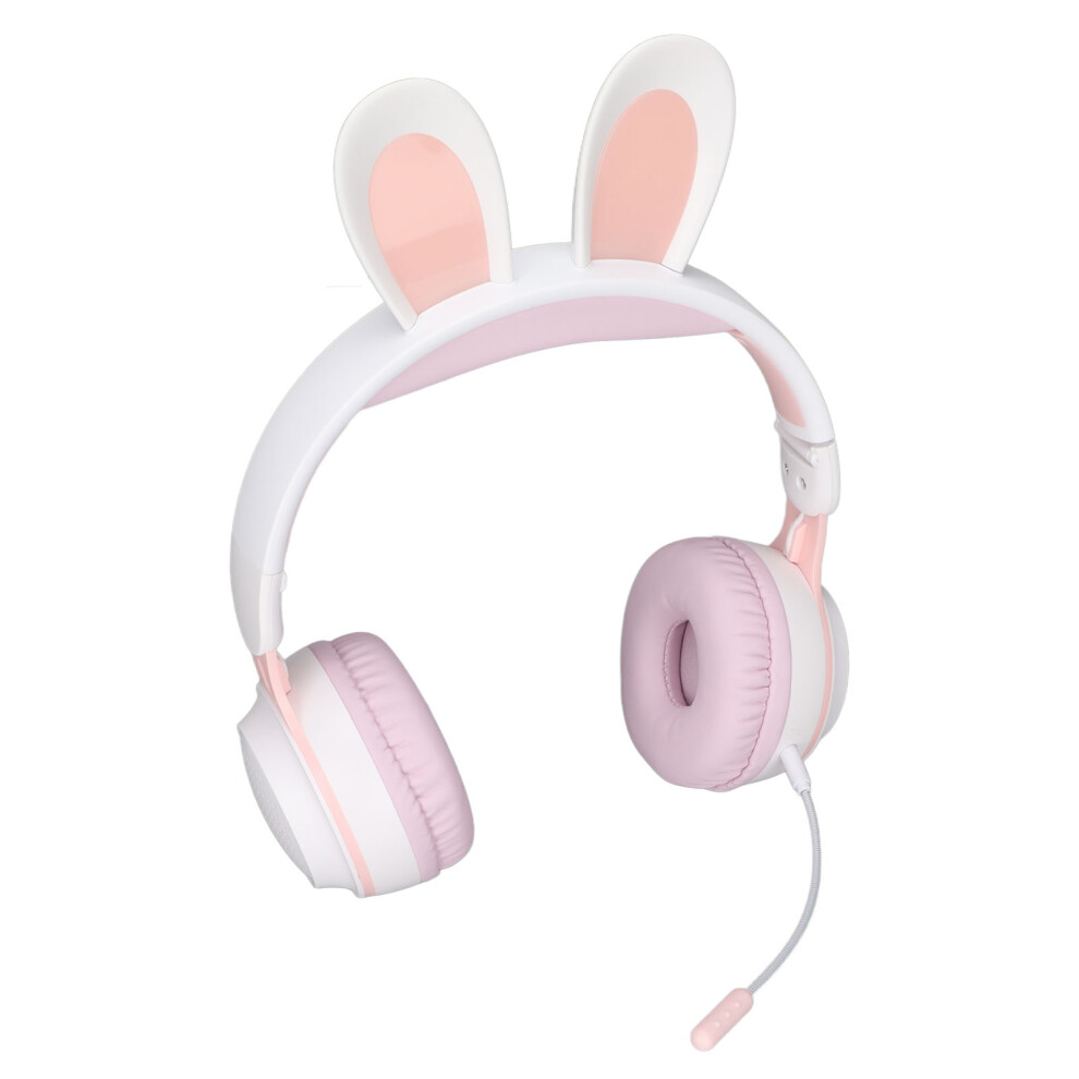 Rabbit Ear Bluetooth 5.0 Headphones Folding Kids Wireless Headset With Led Color For Pc Tablet Online Learningwhite Light/Pink 4181321909466
