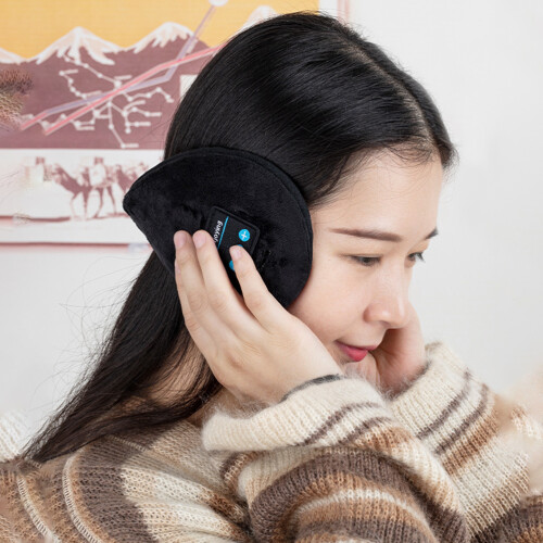 Cache-oreilles Bluetooth en peluche, 200 mAh, portée de 10 m, taille unique 2