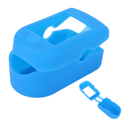 Custodia in silicone blu compatta per ossimetro, Fingertip 2