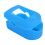 Custodia in silicone blu compatta per ossimetro, Fingertip 14